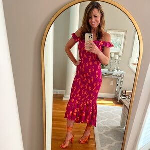 Anthropologie pink & orange dress